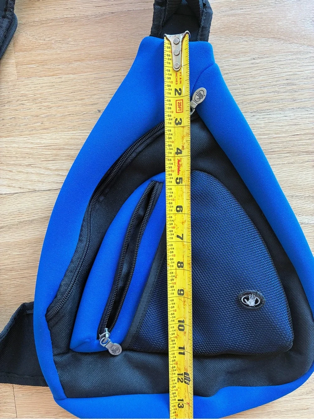 Vintage Body GloveBlue Neoprene Triangular Sling Bag Backpack Rare 80s/90s Y2K